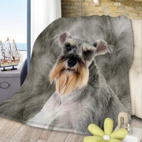 Schnauzer Flannel Blankets Cozy Blanket Super Soft Cozy Warm Puppy Dog Throw Blanket for Couch Chair Bed Sofa Office Cute Schnauzer Gifts 75*100c