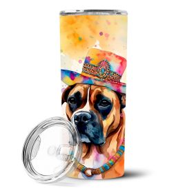 Boxer Hippie Dawg Stainless Steel Skinny Tumbler Vacuum Double Walled Reusable Insulated Tumbler Travel Cup for Coffee Cocktails Gift with Lid, 2