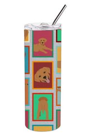 Lots of Red Fox Labrador Retriever Stainless Steel Skinny Tumbler Vacuum Double Walled Reusable Insulated Tumbler Travel Cup for Coffee Cocktails