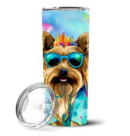 Cairn Terrier Hippie Dawg Stainless Steel Skinny Tumbler Vacuum Double Walled Reusable Insulated Tumbler Travel Cup for Coffee Cocktails Gift wit