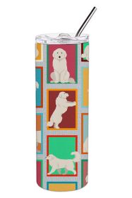 Lots of Great Pyrenees Stainless Steel Skinny Tumbler Vacuum Double Walled Reusable Insulated Tumbler Travel Cup for Coffee Cocktails Gift with L