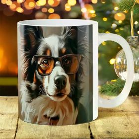 1pc Ceramic Coffee Mug with 3D Dog Print, 11oz - Durable Insulated Cup for Hot and Cold Beverages, Ideal for Travel