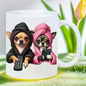 Two dogs 11oz Ceramic Coffee Mug - Reusable, Insulated,Travel Mug, Hand-Wash Only - Perfect for Coffee