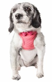 Pet Life 'Flam-Bowyant' Mesh Reversible And Breathable Adjustable Dog Harness W/ Designer Bowtie (Color: pink, size: X-Small)